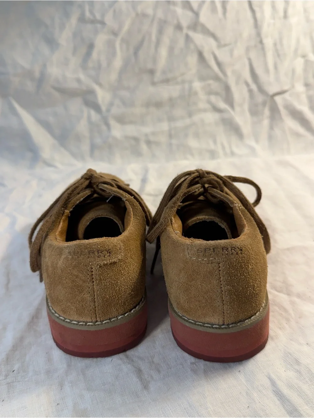 Sperry’s Tevin Brown Suede Lace-Up Oxford Dress Shoes